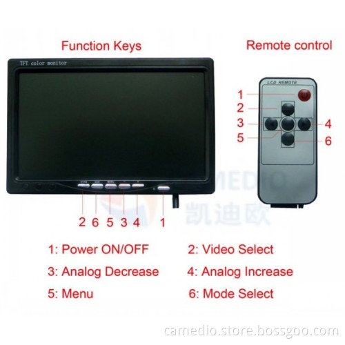 7inch Standalone Car Rear View LCD Monitor with Digital Screen&24V for Big Vehicles Optional